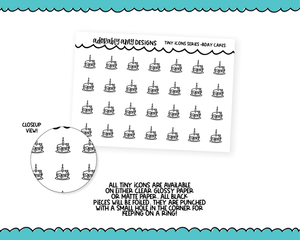 Foiled Tiny Icon Series - Birthday Cakes Tiny Size Planner Stickers for any Planner or Insert