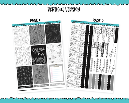 Vertical Be A Wildflower Planner Sticker Kit for Vertical Standard Size Planners or Inserts