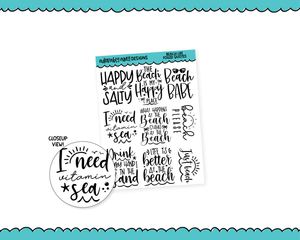 Beach Life Quote Sampler Planner Stickers for any Planner or Insert