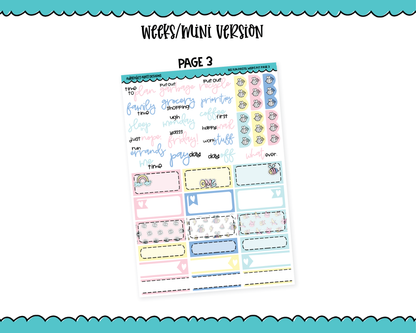 Mini B6/Weeks Bee Fun Pastel Weekly Planner Sticker Kit sized for ANY Vertical Insert