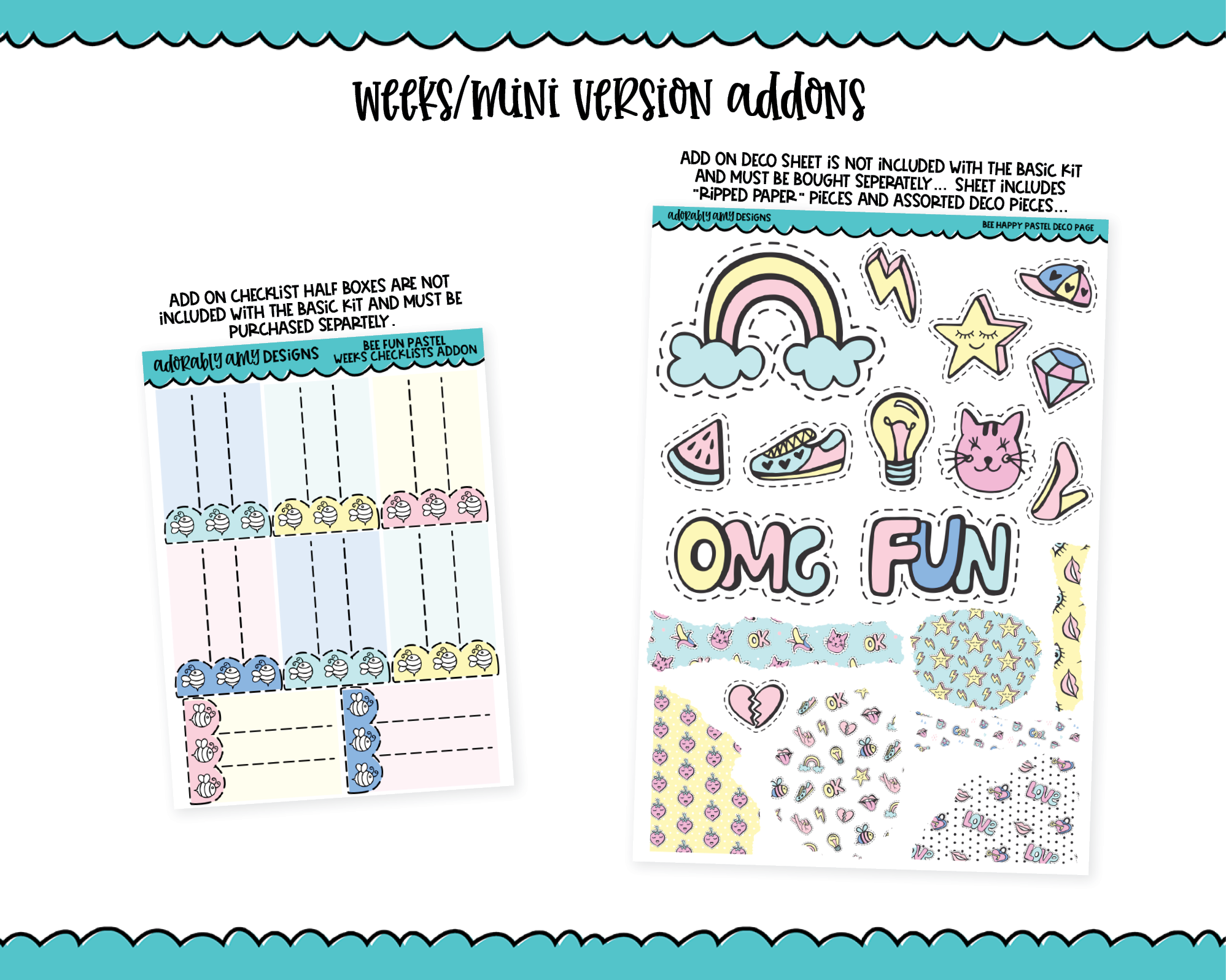 Mini B6 A Little Treat Weekly Planner Sticker Kit sized for ANY Vertical  Insert