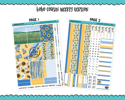 Hobonichi Cousin Weekly Bee Happy Themed Planner Sticker Kit for Hobo Cousin or Similar Planners