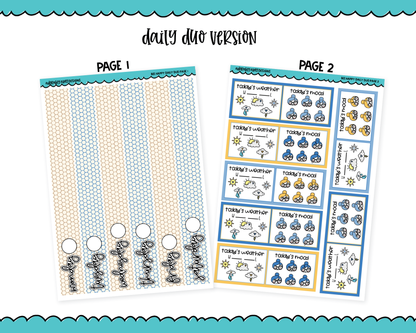 Daily Duo Bee Happy Themed Weekly Planner Sticker Kit for Daily Duo Planner