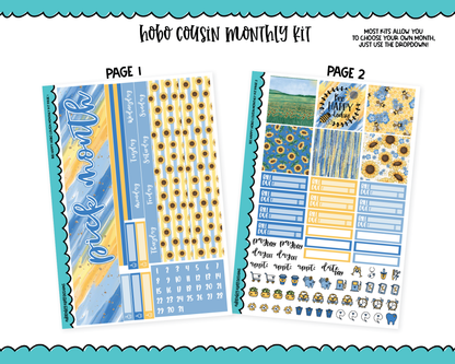 Hobonichi Cousin Monthly Pick Your Month Bee Happy Themed Planner Sticker Kit for Hobo Cousin or Similar Planners