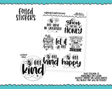 Foiled Bee Life V1 Quotes Sampler Planner Stickers for any Planner or Insert