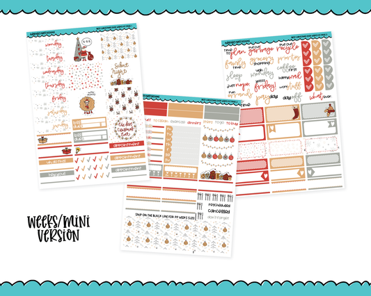 Mini B6/Weeks Best Christmas Ever Holiday Themed Weekly Planner Sticker Kit sized for ANY Vertical Insert