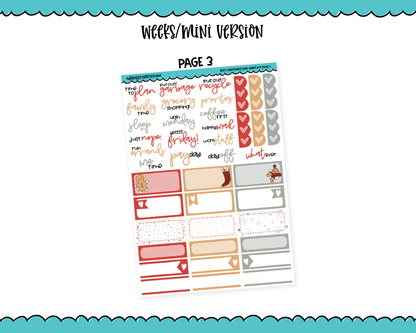 Mini B6/Weeks Best Christmas Ever Holiday Themed Weekly Planner Sticker Kit sized for ANY Vertical Insert