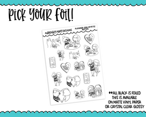 Foiled Doodled Planner Girls Besties Planner Stickers for any Planner or Insert
