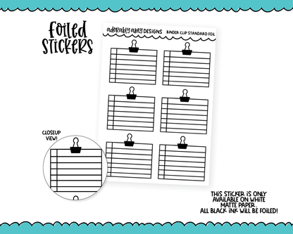 Foiled Binder Clip Standard Boxes Planner Stickers for any Planner or Insert