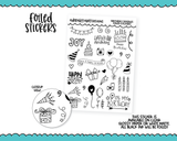 Foiled Doodled Happy Birthday Sampler Planner Stickers for any Planner or Insert