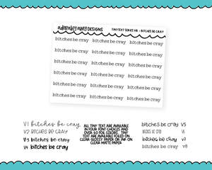 Foiled Tiny Text Series - Bitches Be Cray Checklist Size Planner Stickers for any Planner or Insert