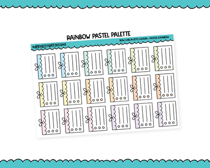 Hobo Cousin Rainbow Bow Checklist Boxes Planner Stickers for Hobo Cousin or any Planner or Insert