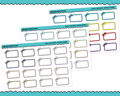 Rainbow Bows V1 Half Box Planner Stickers for any Planner or Insert