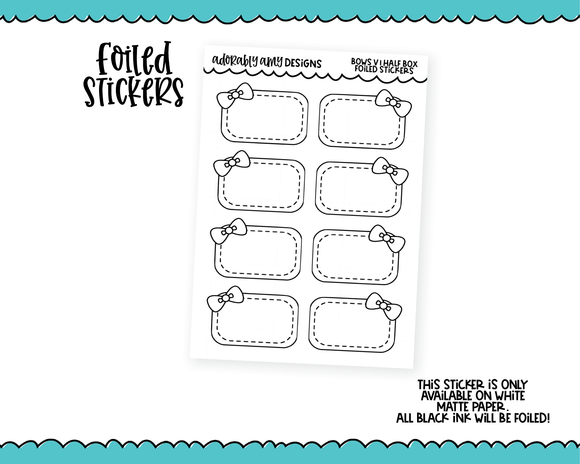 Foiled Bows V1 Half Box Planner Stickers for any Planner or Insert - Adorably Amy Designs