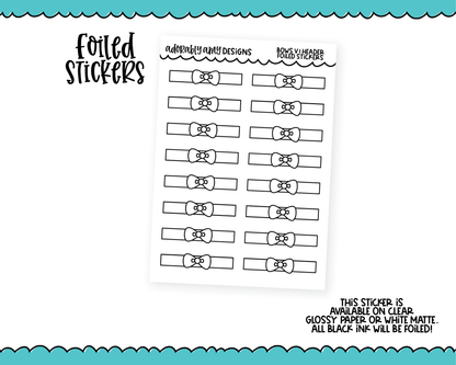 Foiled Bows V1 Header Dividers Planner Stickers for any Planner or Insert - Adorably Amy Designs