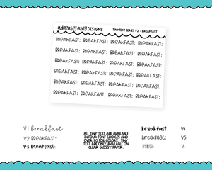 Foiled Tiny Text Series - Breakfast Checklist Size Planner Stickers for any Planner or Insert