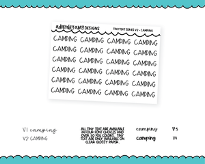 Foiled Tiny Text Series - Camping Checklist Size Planner Stickers for any Planner or Insert