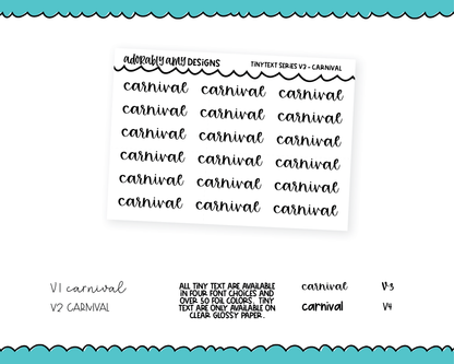 Foiled Tiny Text Series - Carnival Checklist Size Planner Stickers for any Planner or Insert