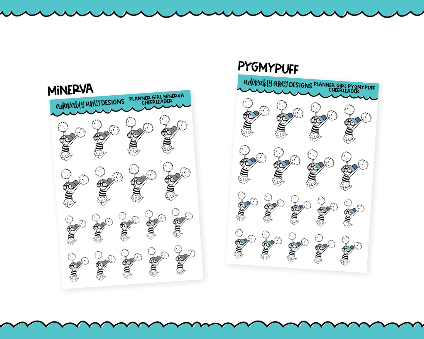 Doodled Planner Girls Character Stickers Cheerleading Decoration Planner Stickers for any Planner or Insert