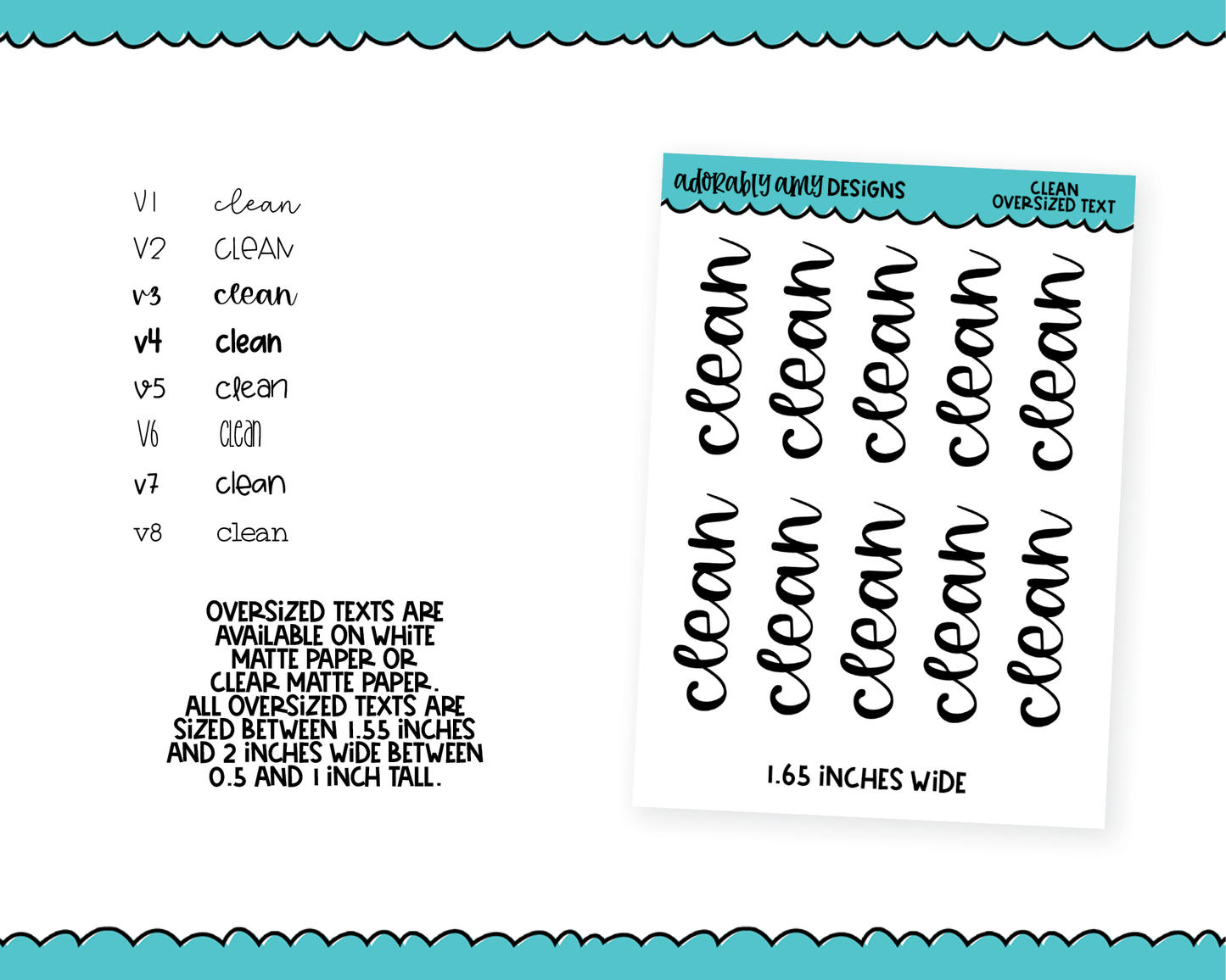 Oversized Text - Clean Large Text Planner Stickers