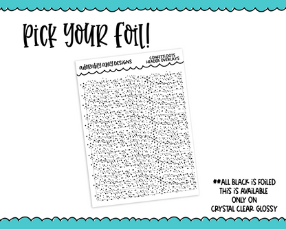 Foiled Clear Confetti Dots Header/Divider Overlay Planner Stickers for any Planner or Insert - Adorably Amy Designs