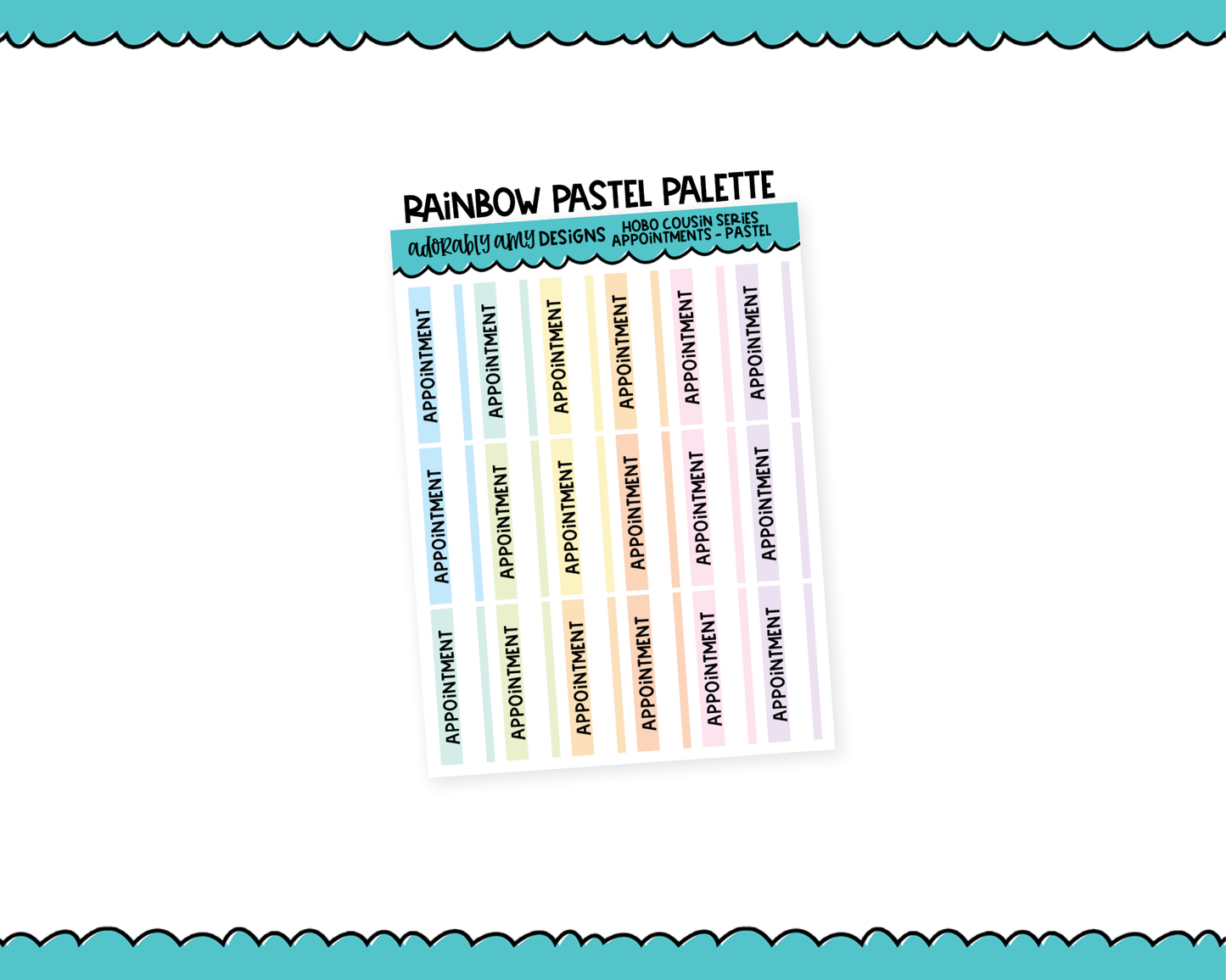 Hobo Cousin Rainbow Appointment Reminder Planner Stickers for Hobo Cousin or any Planner or Insert