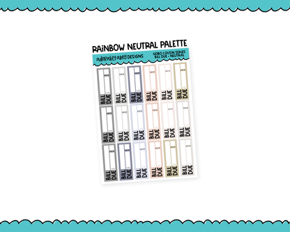 Hobo Cousin Rainbow Bill Due Reminder Planner Stickers for Hobo Cousin or any Planner or Insert