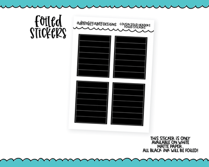 Foiled Hobo Cousin Headers/Dividers Planner Stickers for Hobo Cousin or any Planner or Insert