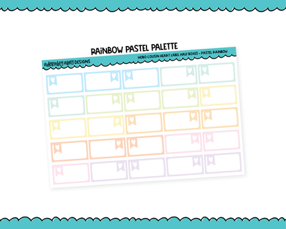 Hobo Cousin Rainbow Heart Label Half Box Planner Stickers for Hobo Cousin or any Planner or Insert