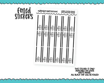 Foiled Hobo Cousin Shipment Tracker Quarter Box Reminder Planner Stickers for Hobo Cousin or any Planner or Insert