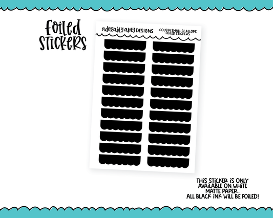 Foiled Hobo Cousin Small Scallops Headers/Dividers Planner Stickers for Hobo Cousin or any Planner or Insert