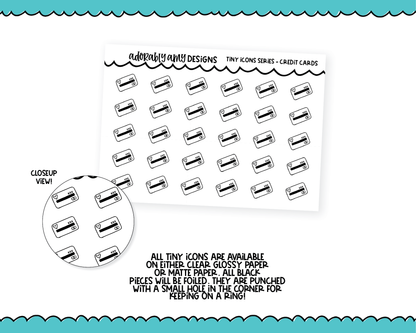 Foiled Tiny Icon Series - Credit Cards Tiny Size Planner Stickers for any Planner or Insert