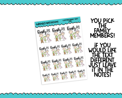 Custom Family Day Planner Stickers for any Planner or Insert - Adorably Amy Designs