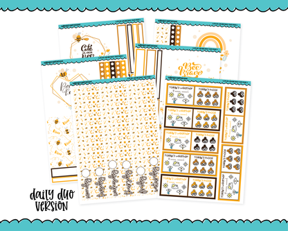 Daily Duo Cute As Can Bee Themed Weekly Planner Sticker Kit for Daily Duo Planner