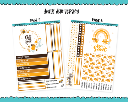 Daily Duo Cute As Can Bee Themed Weekly Planner Sticker Kit for Daily Duo Planner