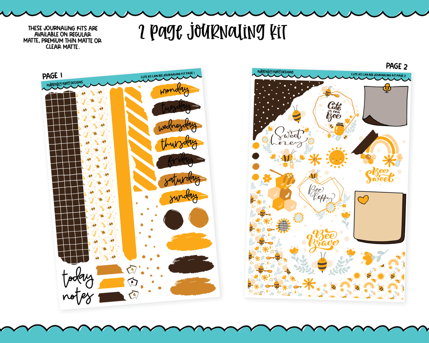 Journaling Kit - Cute As Can Bee Planner Sticker Kit