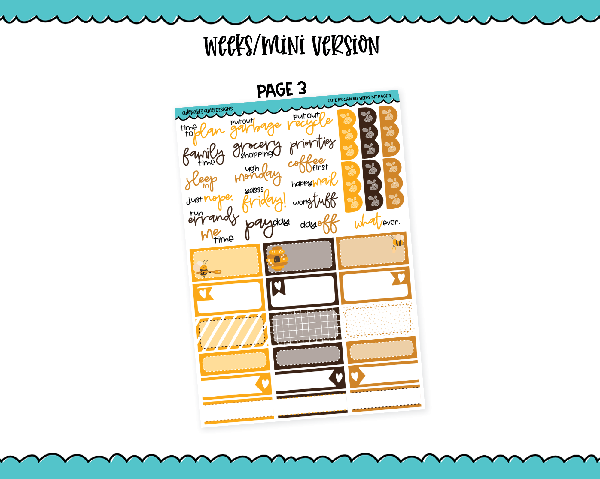 Mini B6 Back to School Neutral Weekly Planner Sticker Kit sized for AN –  Adorably Amy Designs