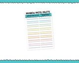 Rainbow Dashed  Quarter Box Reminder Planner Stickers for any Planner or Insert - Adorably Amy Designs