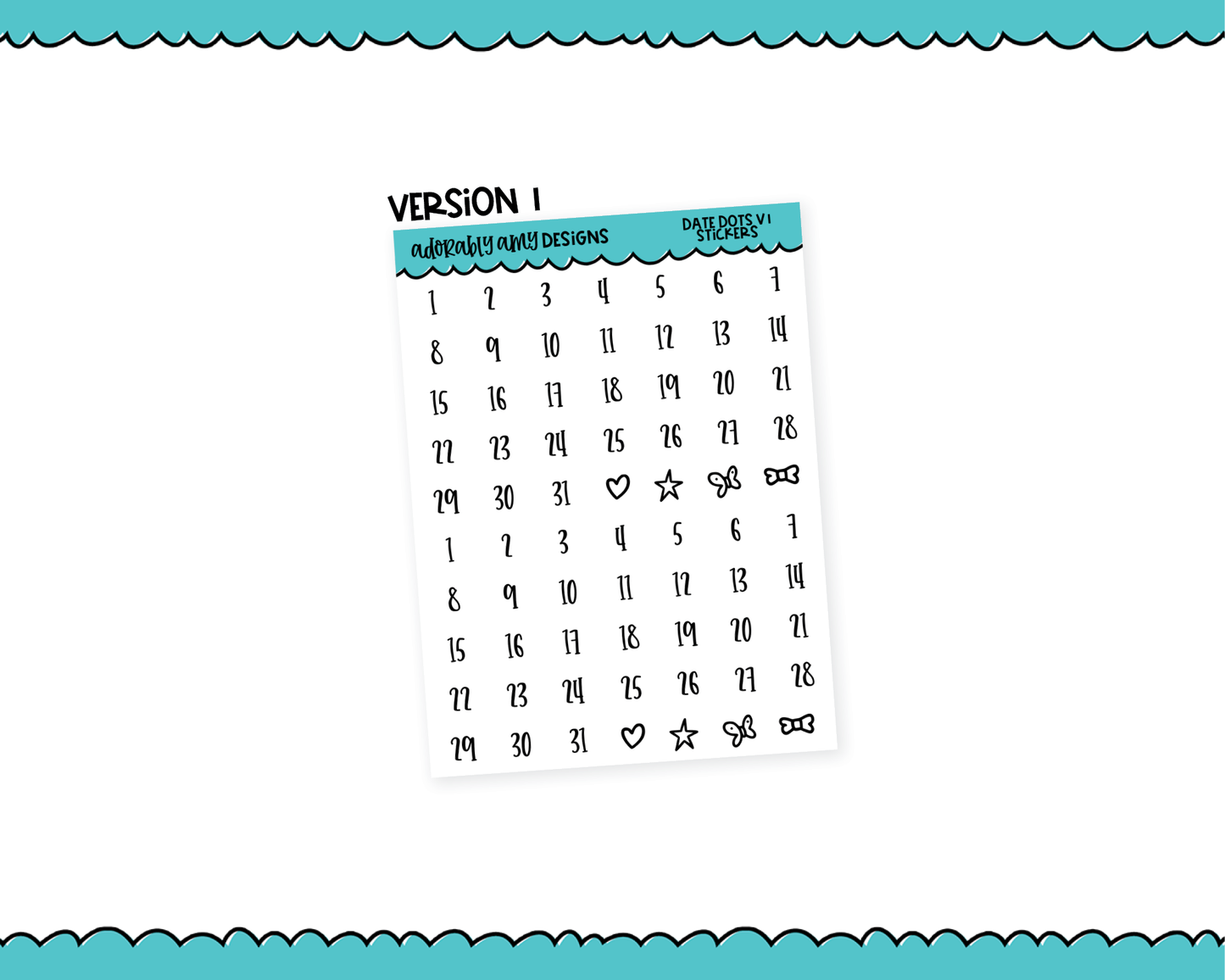 Date Dots Versions 1 and 2 Planner Stickers for any Planner or Insert