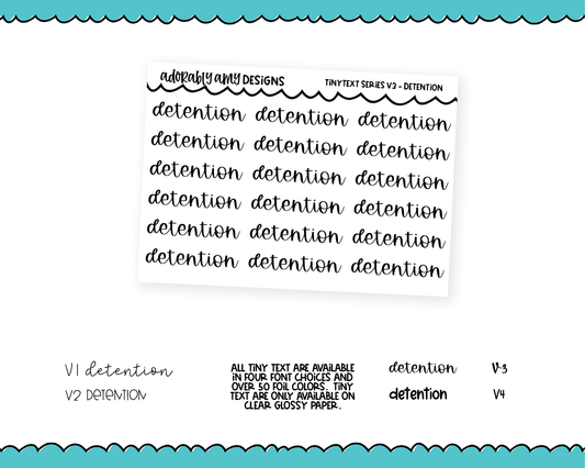 Foiled Tiny Text Series - Detention Checklist Size Planner Stickers for any Planner or Insert