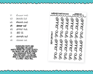 Foiled Oversized Text - Dinner Out Large Text Planner Stickers