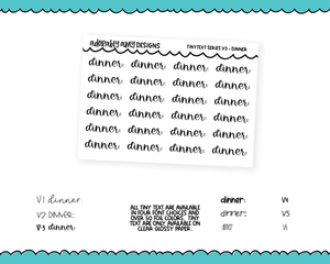 Foiled Tiny Text Series - Dinner Checklist Size Planner Stickers for any Planner or Insert