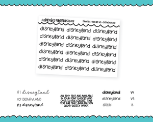 Foiled Tiny Text Series - Disneyland Checklist Size Planner Stickers for any Planner or Insert