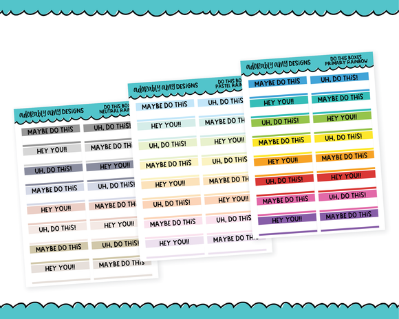 Rainbow Snarky Do This Reminder Planner Stickers for any Planner or Insert