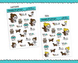 Planner Girls Character Stickers Dog Lover Decoration Planner Stickers for any Planner or Insert - Adorably Amy Designs