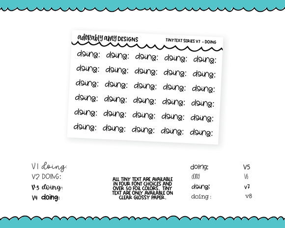 Foiled Tiny Text Series - Doing Checklist Size Planner Stickers for any Planner or Insert