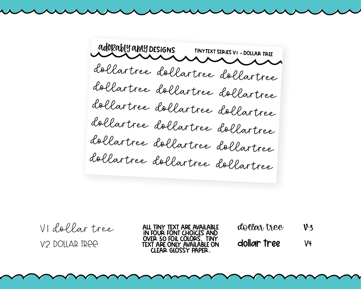 Foiled Tiny Text Series - Dollar Tree Checklist Size Planner Stickers for any Planner or Insert