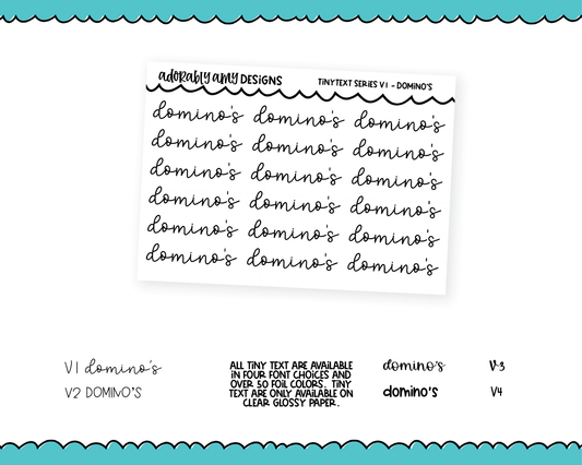 Foiled Tiny Text Series - Domino's Checklist Size Planner Stickers for any Planner or Insert