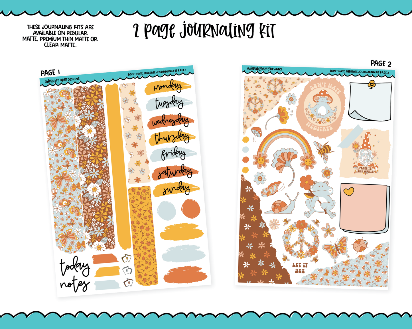 Journaling Kit - Don't Hate Meditate Planner Sticker Kit