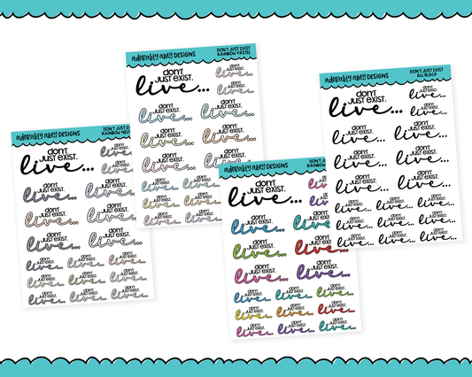 Rainbow or Black Don't Just Exist Inspirational Typography Planner Stickers for any Planner or Insert